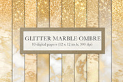 Gold glitter marble ombre, a Texture Graphic by Paper Farms (Thumbnail 1 of 2)