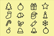 Christmas Icons Holiday Season, an Outline Icon by Vectorium Studio (Thumbnail 1 of 2)
