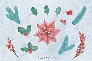 Christmas Wreaths Xmas Tree Clipart, an Illustration by PawGraphic (Thumbnail 3 of 10)