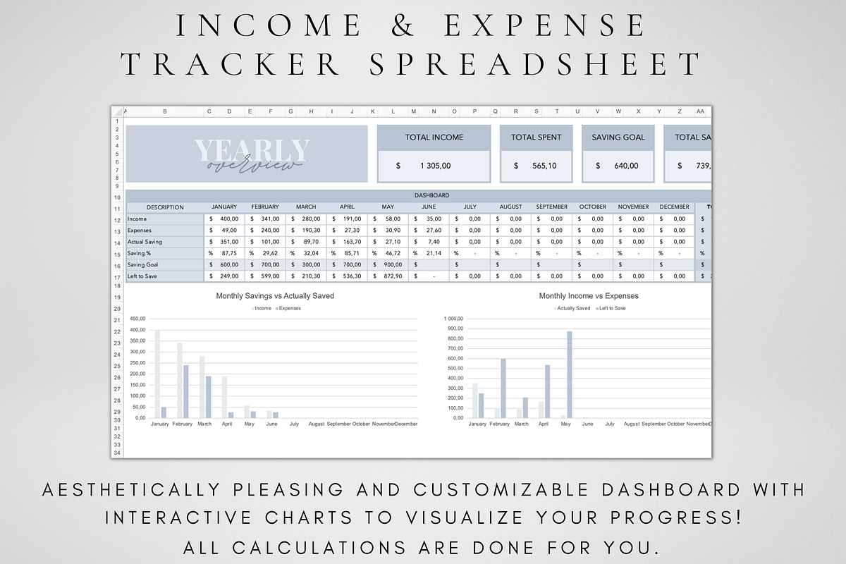 Income & Expense Excel Template, a Templates & Theme by BRANDcontent
