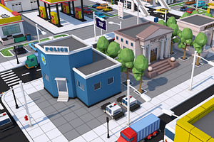 Low Poly City Town Pack