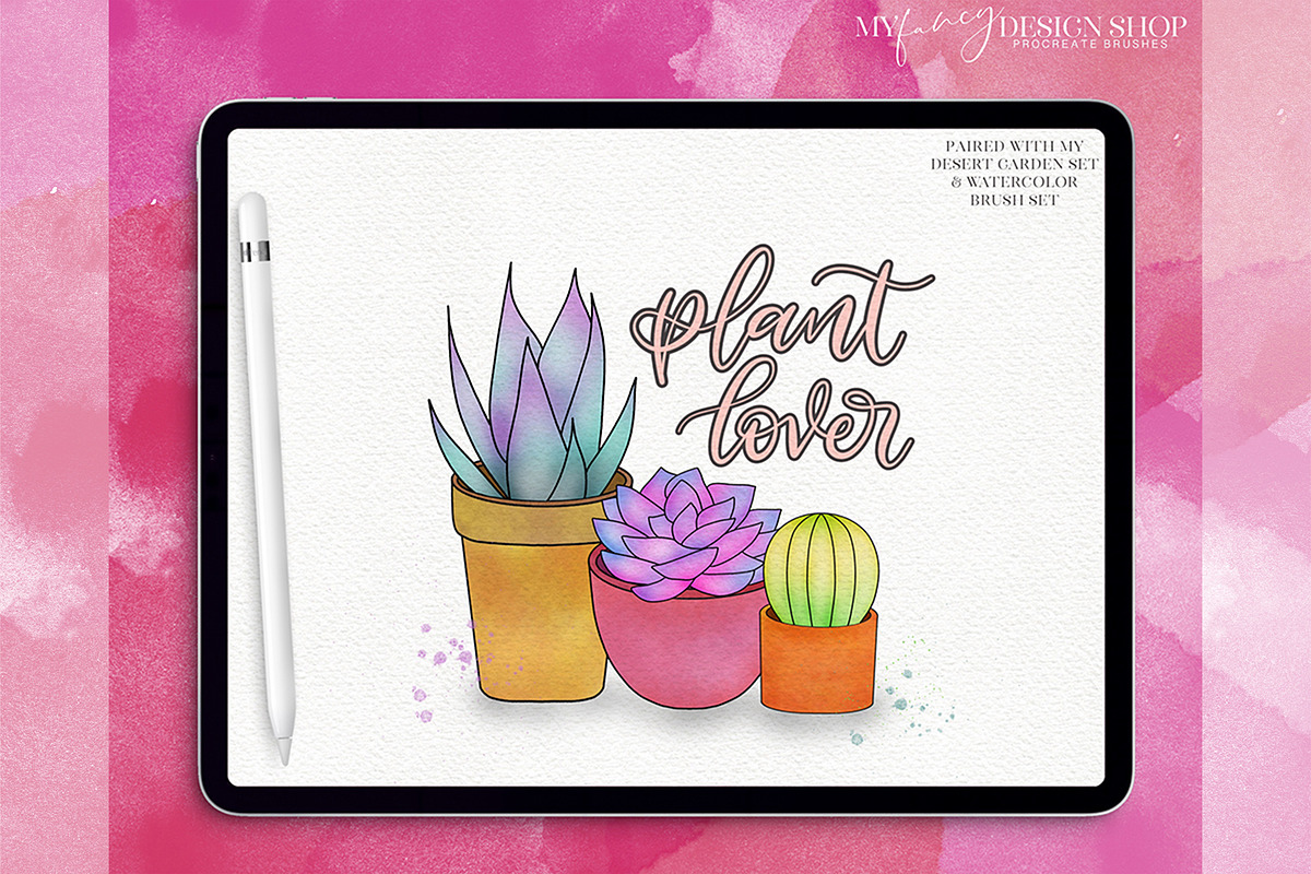 Procreate Outline Lettering Brushes, a Brush Add-On by My Fancy Design Shop (Photo 10 of 10)