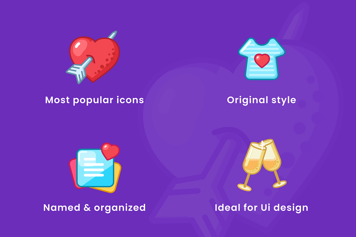 Valentines Day Icons Set, an Outline Icon by Amazing Custom Icons (Photo 4 of 6)