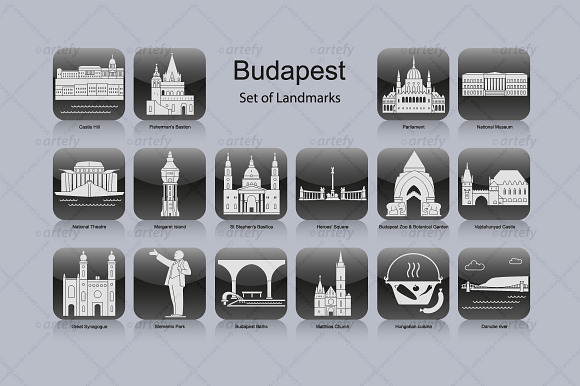 Budapest Landmark Icons (16X)