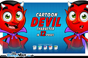 Cartoon Devil Character in 12 Poses, an Illustration by DesignWolf (Thumbnail 1 of 2)