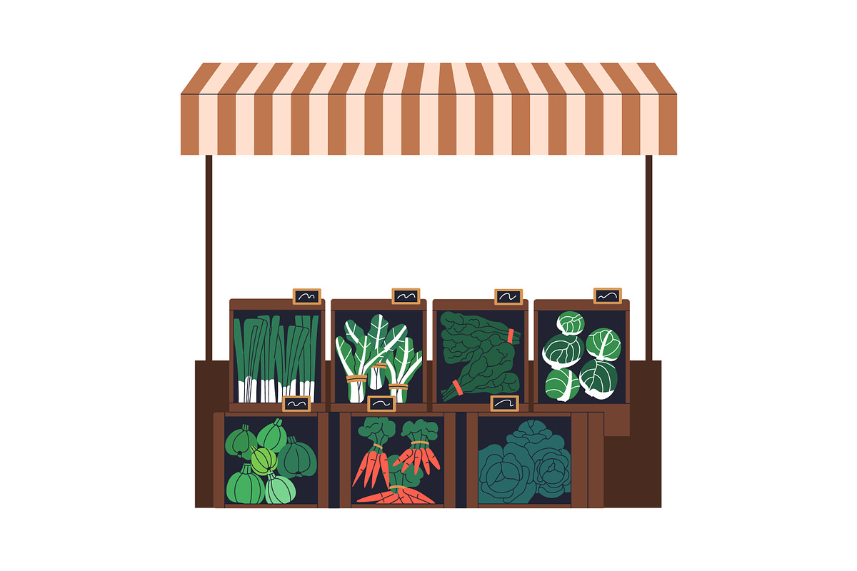 Farmers market stalls with food set, a Food Illustration by Good Studio (Photo 2 of 7)