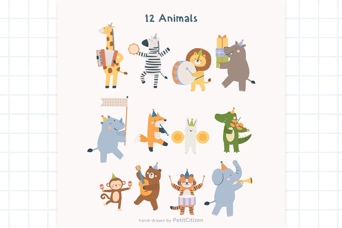 Animals Music Parade, an Animal Illustration by Petit Citizen Design (Photo 2 of 8)