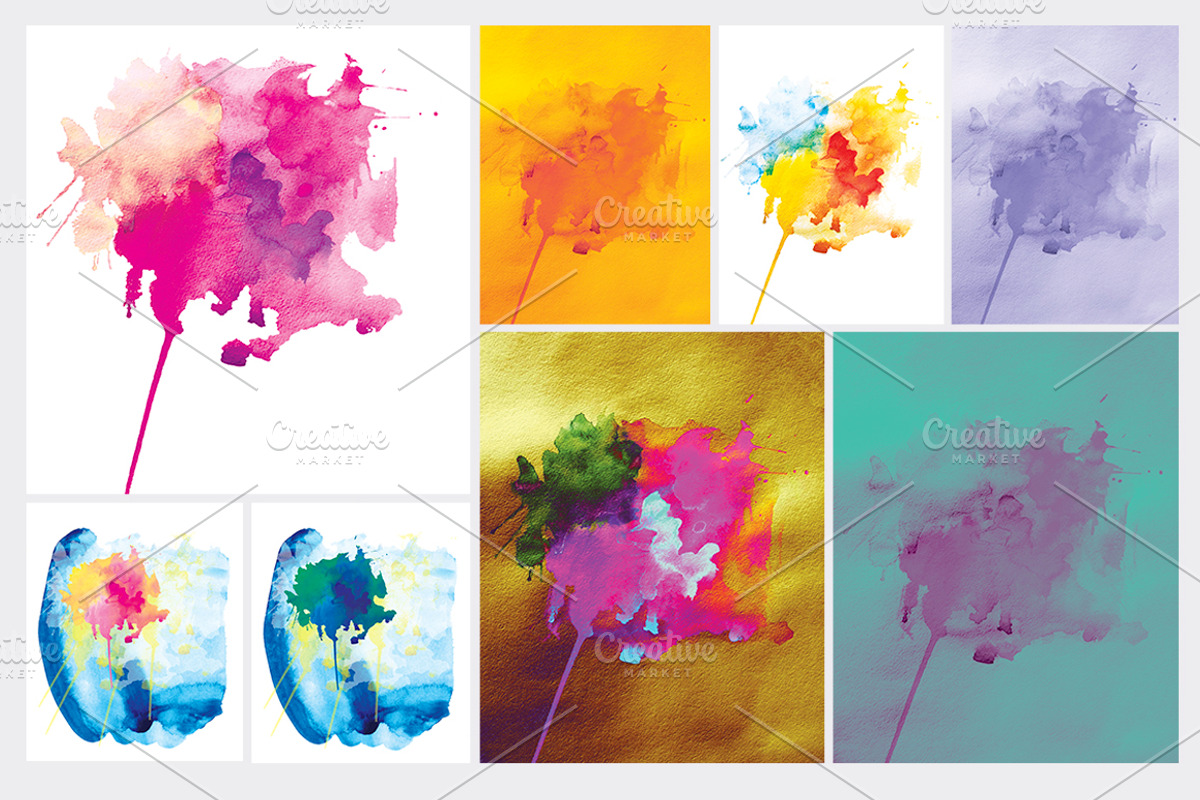 Abstract watercolor flowers.