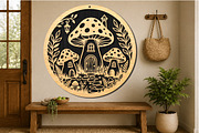 Mushroom House Laser Cut SVG, an Object Graphic by DreamCafeArt (Thumbnail 2 of 3)