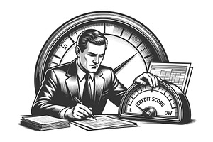 Businessman with Low Credit Score, a Person Illustration by AlexArt