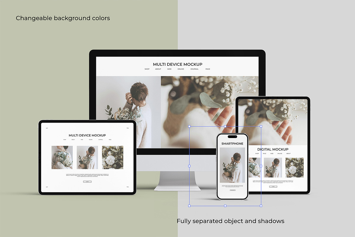 Multi Device Mockup - Scene Creator, a Wearable Device Mockup by graphicpages (Photo 2 of 14)