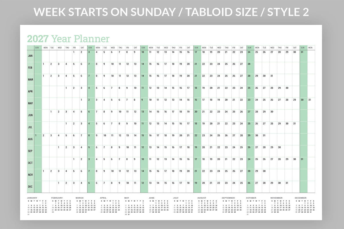 Year Planner 2027 (YP025-27-R), a Stationery Template by mikhailmorosin (Photo 5 of 5)