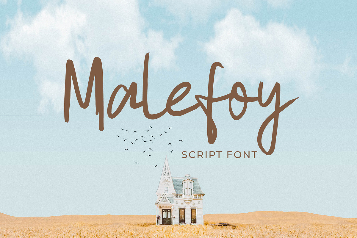 Malefoy Script Font, a Script Font by Dawnside Graphic (Photo 1 of 11)