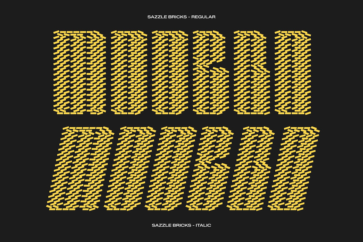Sazzle Bricks, a Sans Serif Font by Craft Supply Co. (Photo 3 of 8)