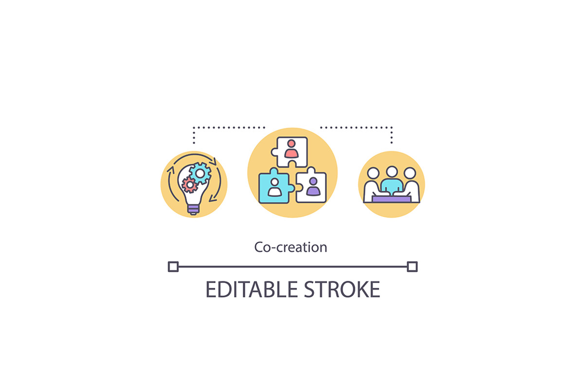 Co creation concept icon, an Outline Icon by IMG Visuals