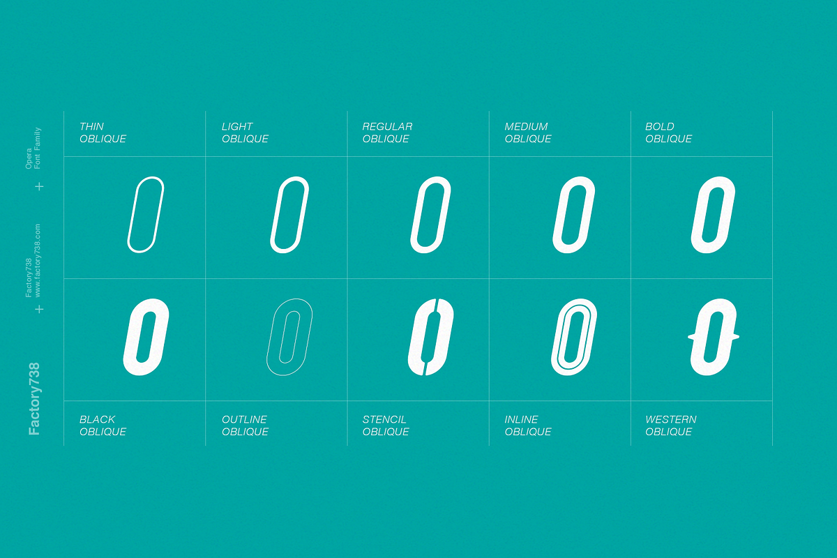 Opera Oblique, a Font by FactoryType Studio (Photo 2 of 5)
