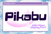 Pikabu - Y2k Vibes Display Font, a Sans Serif Font by Pekotype (Thumbnail 1 of 15)