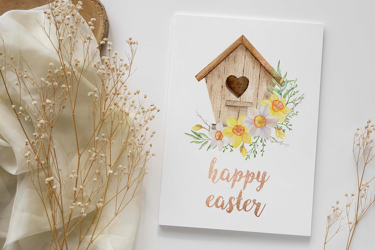 Spring flower, Easter set Watercolor, an Animal Illustration by Daryartsy (Photo 3 of 12)
