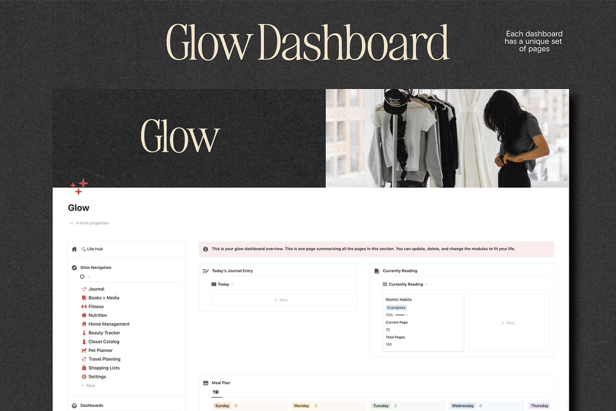 Notion Life Hub Template - Editorial, a Templates & Theme by 89 Golden Blvd (Photo 6 of 7)