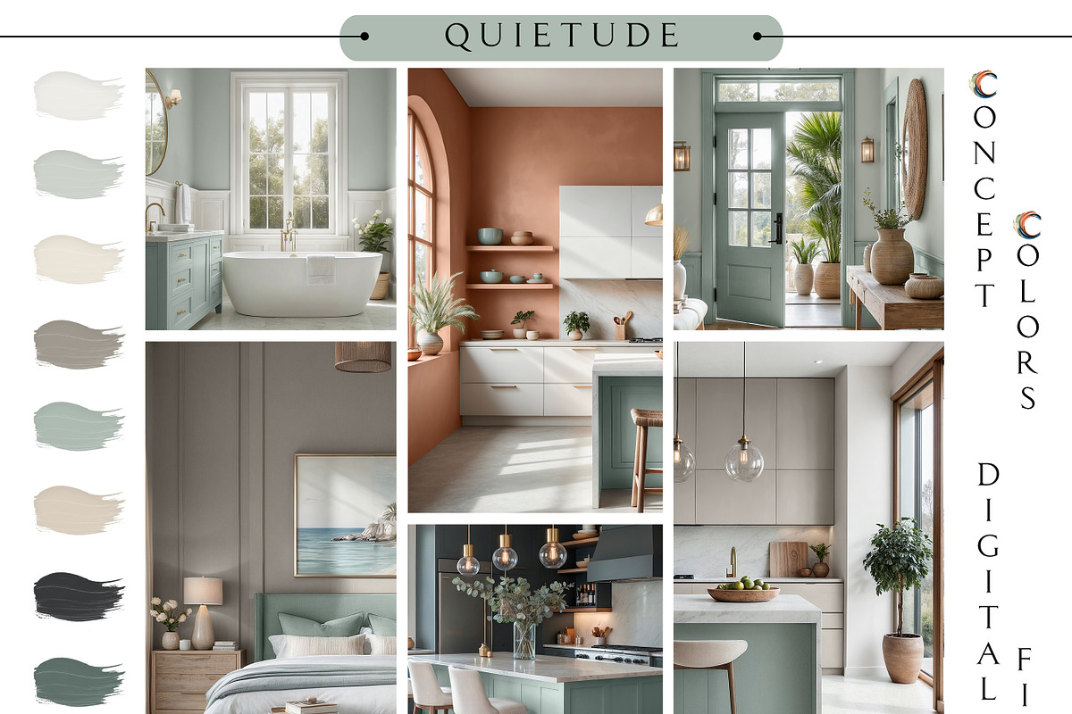 Sw Quietude Whole Home Paint Colors, a Presentation Template by CONCEPT COLORS (Photo 3 of 9)