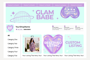 Y2k Purple Etsy Shop Kit Template, a Branding & Logo Template by Anna Design Studio (Thumbnail 7 of 8)