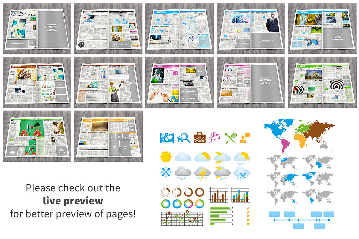 Broadsheet Newspaper Template, a Magazine Template by Mikko Lemola