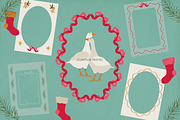 Christmas Geese - vintage set, a Pattern Graphic by DigARTbyHavroshka (Thumbnail 5 of 9)