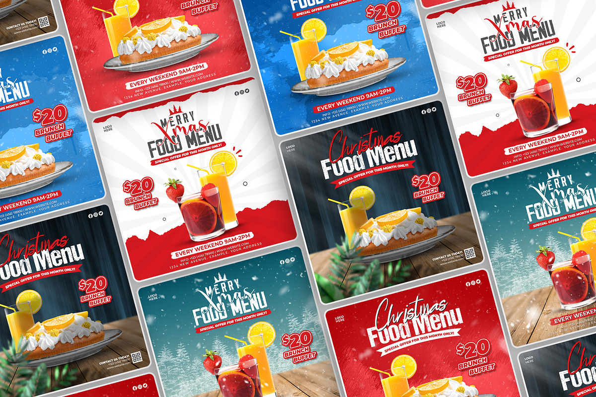 Instagram food menu design, a Social Media Template by Abirs Studio