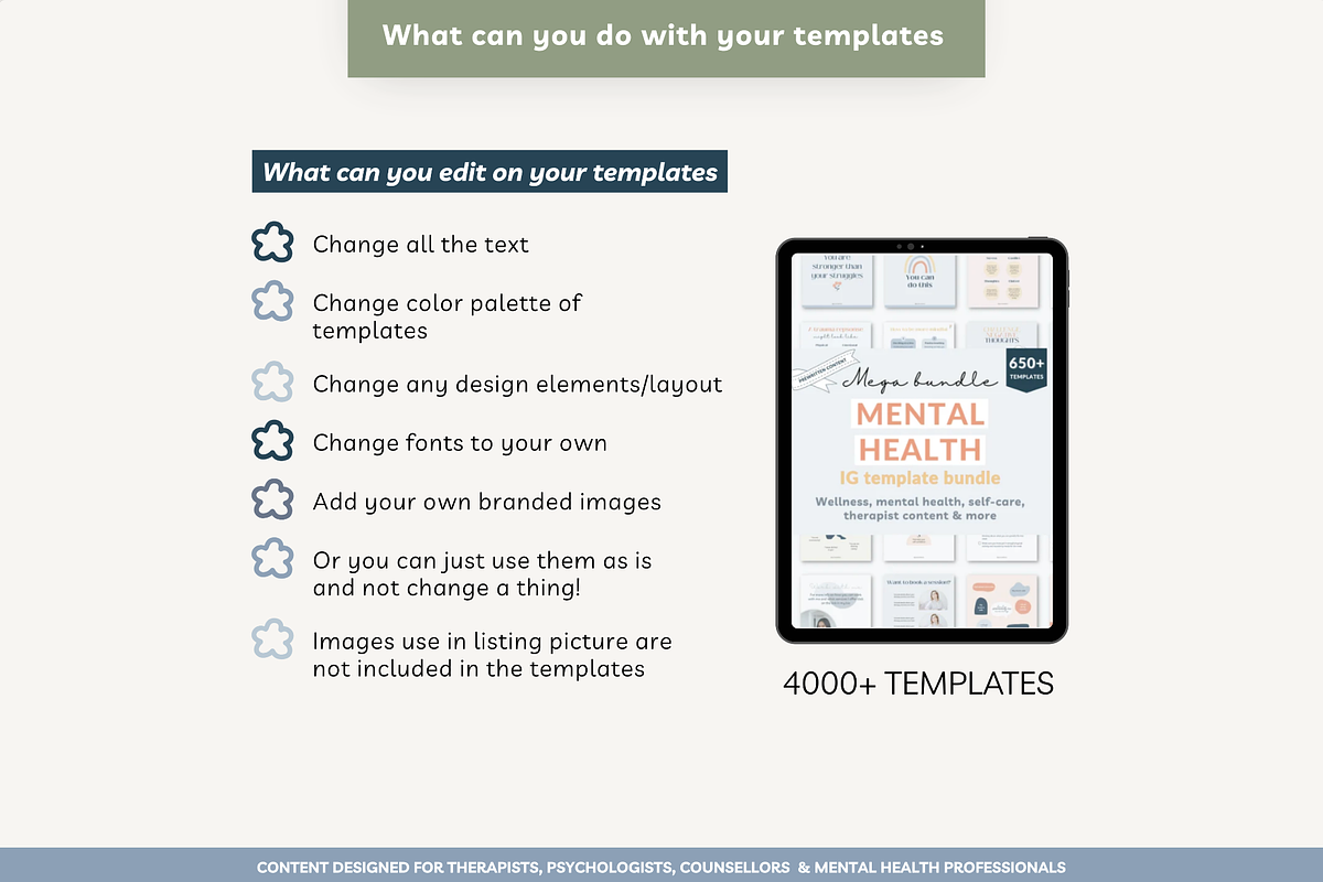 Mental health bundle Canva template preview 5