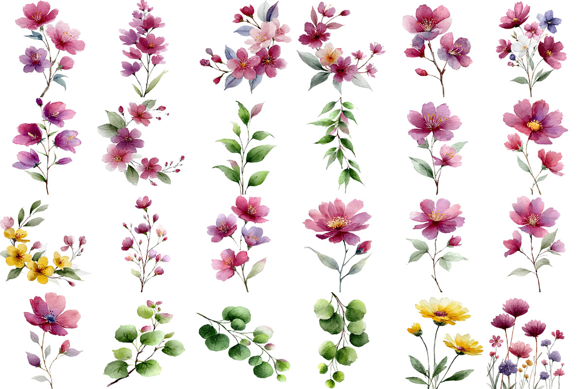 Watercolor Spring Clipart Bundle, a Healthcare Illustration by DreamCafeArt (Photo 8 of 8)