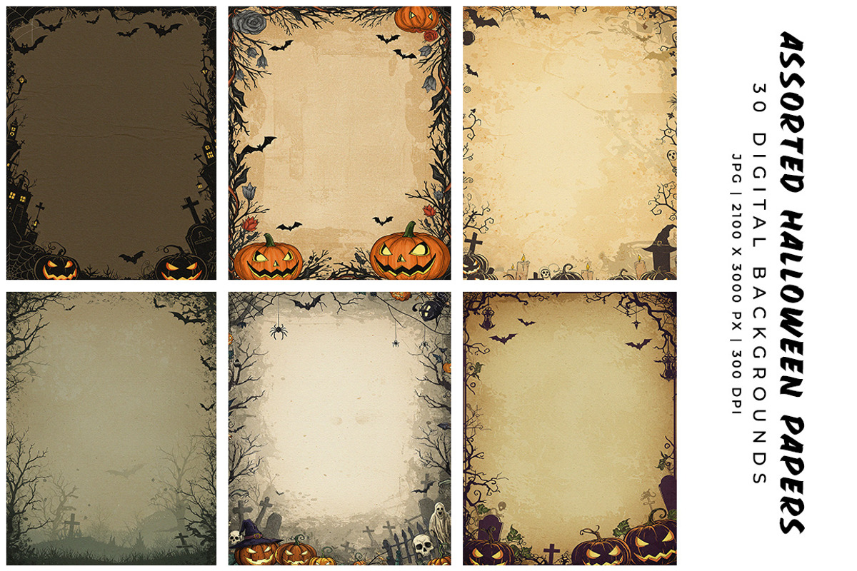 Assorted Halloween Papers, a Background Graphic by Digital Art Creations (Photo 3 of 7)