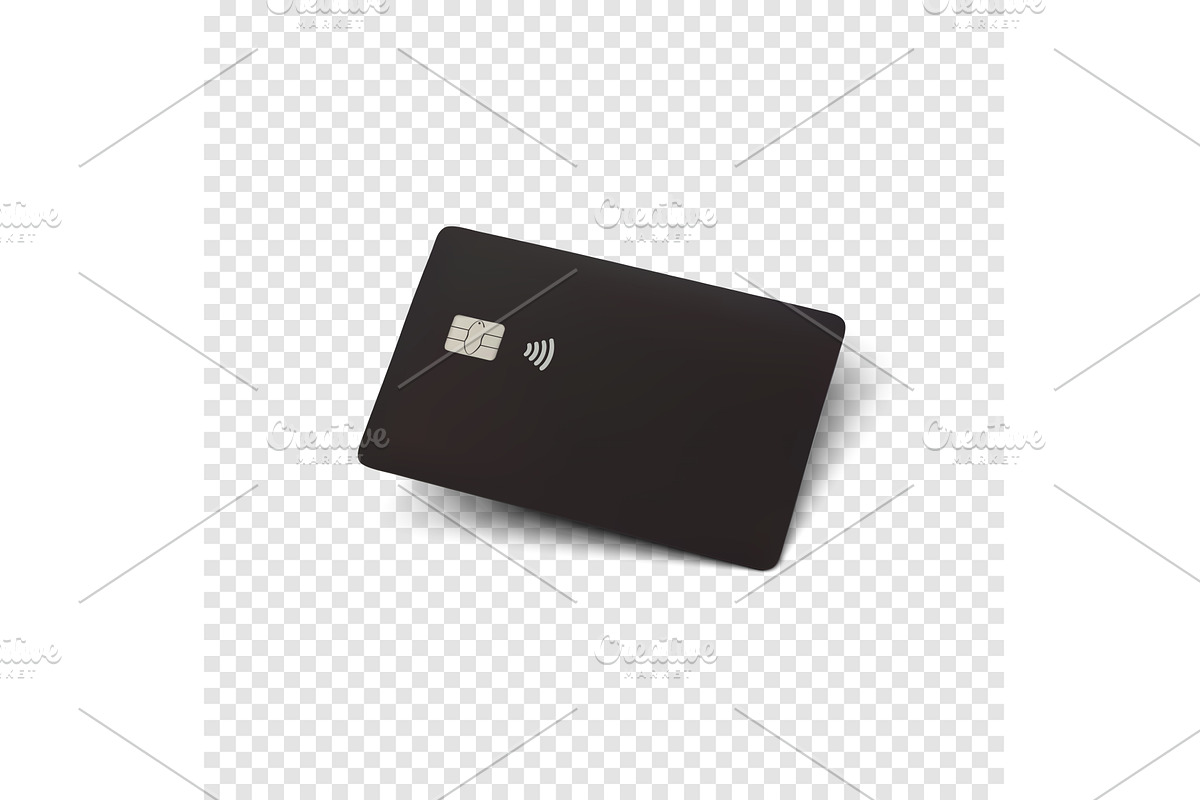 Black credit card. Blank realistic, a Finance Illustration by Aleksandrs