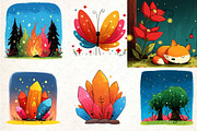 Twilight Glade Clipart, an Illustration by DreamCafeArt (Thumbnail 2 of 7)