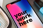 iPhone X Desk Mockup Pack, a Presentation Template by The Drone Shop (Thumbnail 3 of 4)