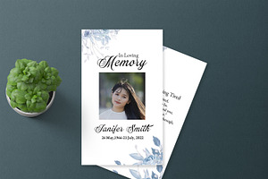 Floral Funeral Prayer Card