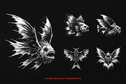 10 Bundle Dark Art Flying Fish Wings, an Illustration by Morspective (Thumbnail 5 of 7)