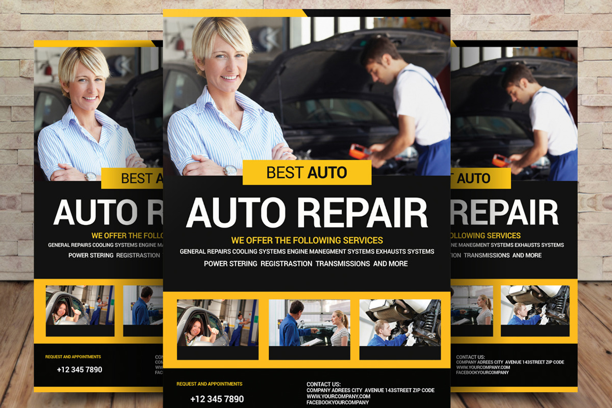 Auto Repair Flyer, a Flyer Template by graphicforest
