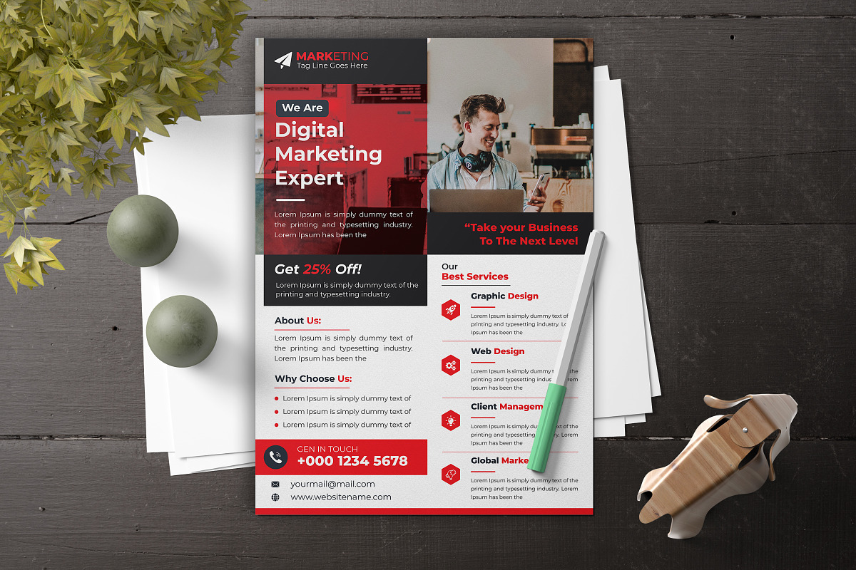 Corporate Theme Business Flyer, a Marketing Template by Graphiexperto (Photo 3 of 6)