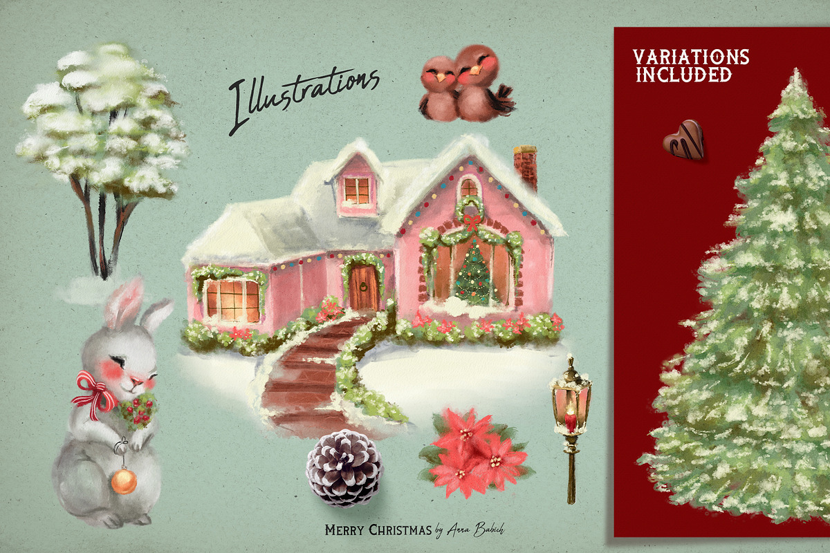 Merry Christmas, a Seasonal Illustration by Anna Babich (Photo 7 of 8)