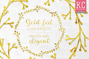 Gold Sprig Wreaths clip art pack, a Texture Illustration by Katy Clemmans (Thumbnail 5 of 5)