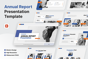 Annual Report PowerPoint Template, a Presentation Template by SquidPixey