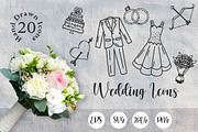Wedding Hand Drawn SVG Files, an Outline Icon by Tosca Digital (Thumbnail 1 of 6)