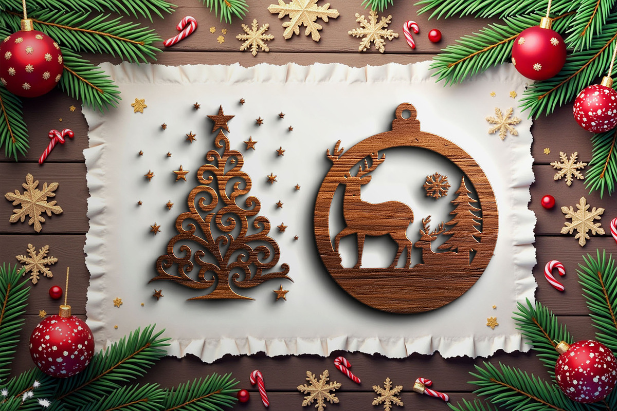 Christmas Laser Cut Ornament Bundle, an Object Graphic by musafir_fashion (Photo 1 of 13)