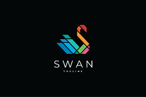 Colorful Geometric Swan Vector Logo, a Branding & Logo Template by yopie
