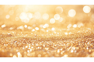 Golden glittering abstract bokeh, an Abstract Photo by Lermont51