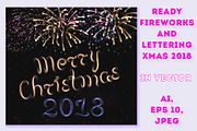 SET 4 / Xmas Fireworks 2018, a Decorative Illustration by Nadin_Lebedeva (Thumbnail 2 of 6)
