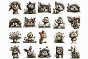 Spring Peeking Animals Clipart, an Illustration by Libby Wishes (Thumbnail 2 of 7)