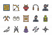 45 Ninja Filled Line Icons, an Icon by IconBunny (Thumbnail 2 of 2)