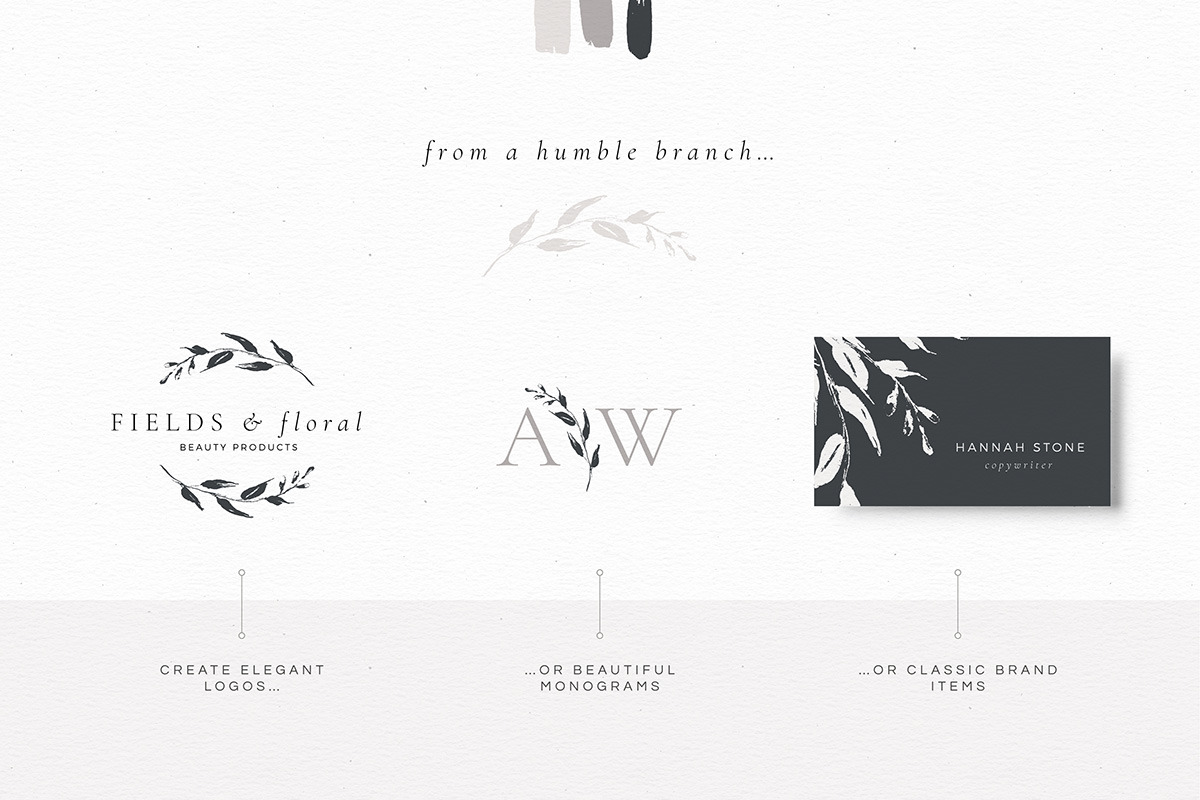 Ink botanicals, logos & patterns, a Texture Illustration by Lisa Glanz (Photo 17 of 32)