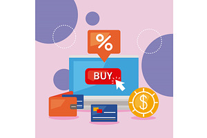 ecommerce business in desktop, an Object Illustration by studiogstock